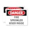 Signmission Fire Sprinkler Riser Inside Danger Sign, Plastic, 14in W x 10in L, 2PK OS-2PACK-DS-P-1014-L-2374 - alternate 1